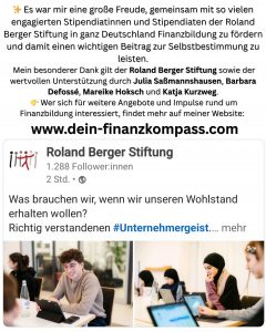 Workshop Finanzbildung Stipendiaten Roland Berger Stiftung